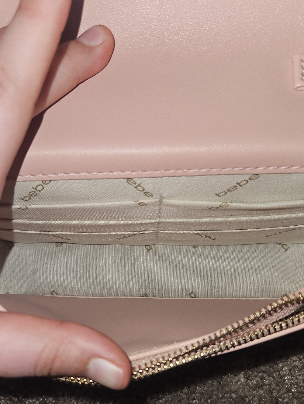 bebe Quilted Pink Chain Crossbody Bag - Picture 9 of 11